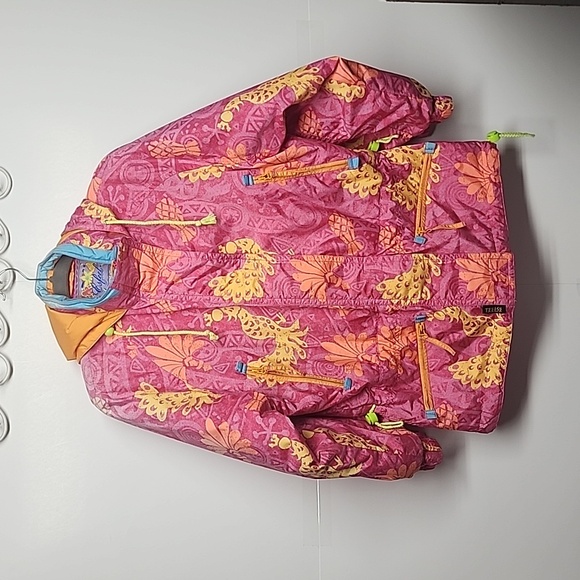 Esfeel Japanese colorful ski jacket with beautiful pink lining. 1990 trendy!. - Picture 1 of 16